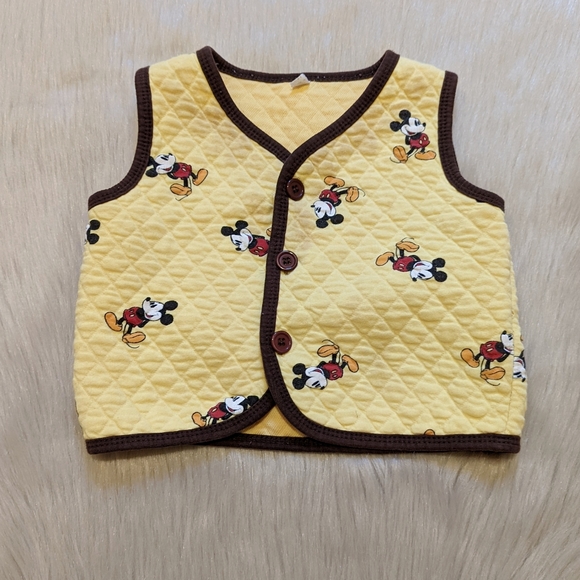 Vintage Other - Vintage Mickey mouse yellow vest fits size 4